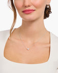 Halsband silver med vit rund sten KE2210-051-14 - Dahlströms Guld