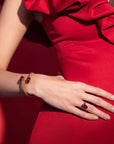 Ring Mini Drop Gold Mulberry Red - Dahlströms Guld