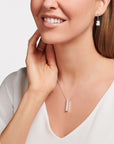 Halsband Vita Stenar Silver Ke2113 051 14 - Dahlströms Guld