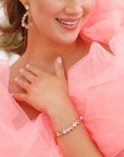 Gia Stud Armband Rhodium/ Pastel Rainbow Combo - Dahlströms Guld