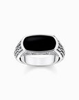 Ring Med Svarta Onyx Silver - Dahlströms Guld