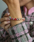 Gia Stud Armband Rhodium/ Pastel Rainbow Combo - Dahlströms Guld
