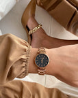 Klocka Modest Links 34 mm Rosegold - Svart Urtavla - Dahlströms Guld