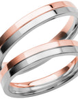 SR3005 - Flerfärgad slät ring i roséguld & vitguld - Dahlströms Guld