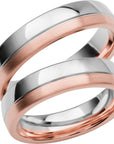 SR3007 - Flerfärgad slät ring i roséguld & vitguld - Dahlströms Guld