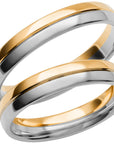 SR3010 - Flerfärgad slät ring i rödguld & vitguld - Dahlströms Guld