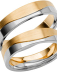 SR3011 - Flerfärgad slät ring i rödguld & vitguld - Dahlströms Guld