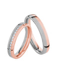 SR3017 - Flerfärgad slät ring i roséguld & vitguld - Dahlströms Guld