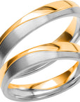 SR3018 - Flerfärgad slät ring i rödguld & vitguld - Dahlströms Guld