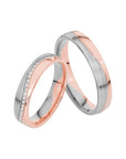 SR3018 - Flerfärgad slät ring i roséguld & vitguld - Dahlströms Guld