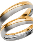 SR3023 - Flerfärgad slät ring i rödguld & vitguld - Dahlströms Guld