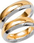 SR3024 - Flerfärgad slät ring i rödguld & vitguld - Dahlströms Guld