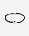 Armband Cross bead Svart/Stål