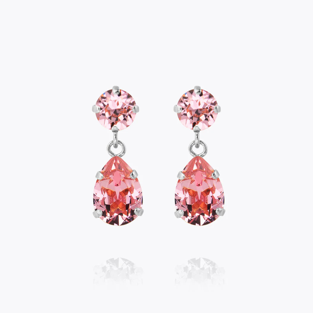 Örhängen Mini Drop Rhodium Light Rose - Dahlströms Guld