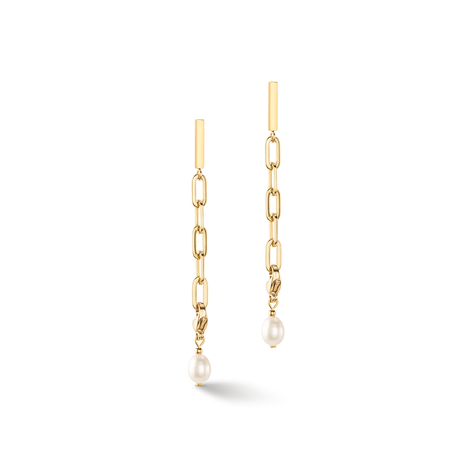 Örhängen Chain earrings with freshwater pearl (111221 1416) - Dahlströms Guld