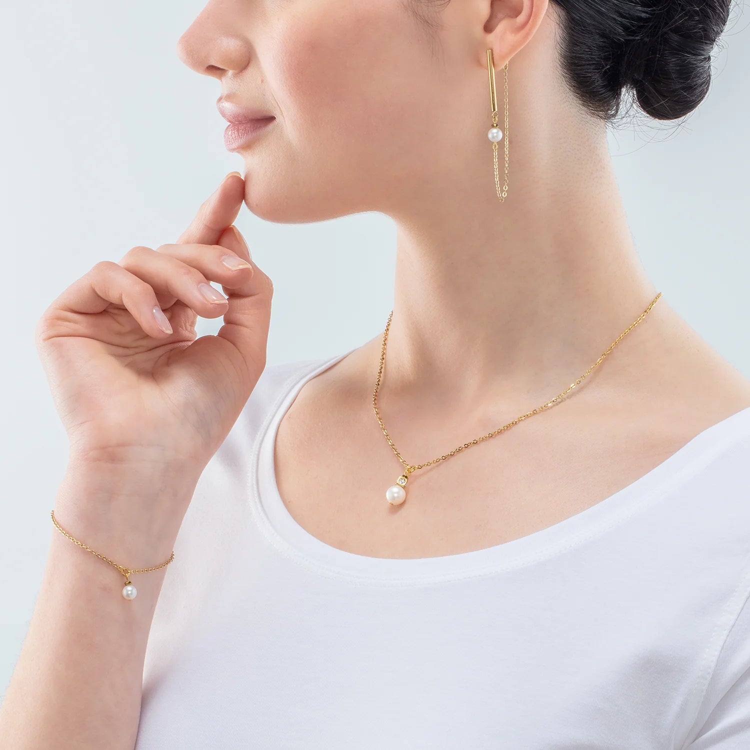 Halsband Solitaire freshwater pearl (111310 1416) - Dahlströms Guld