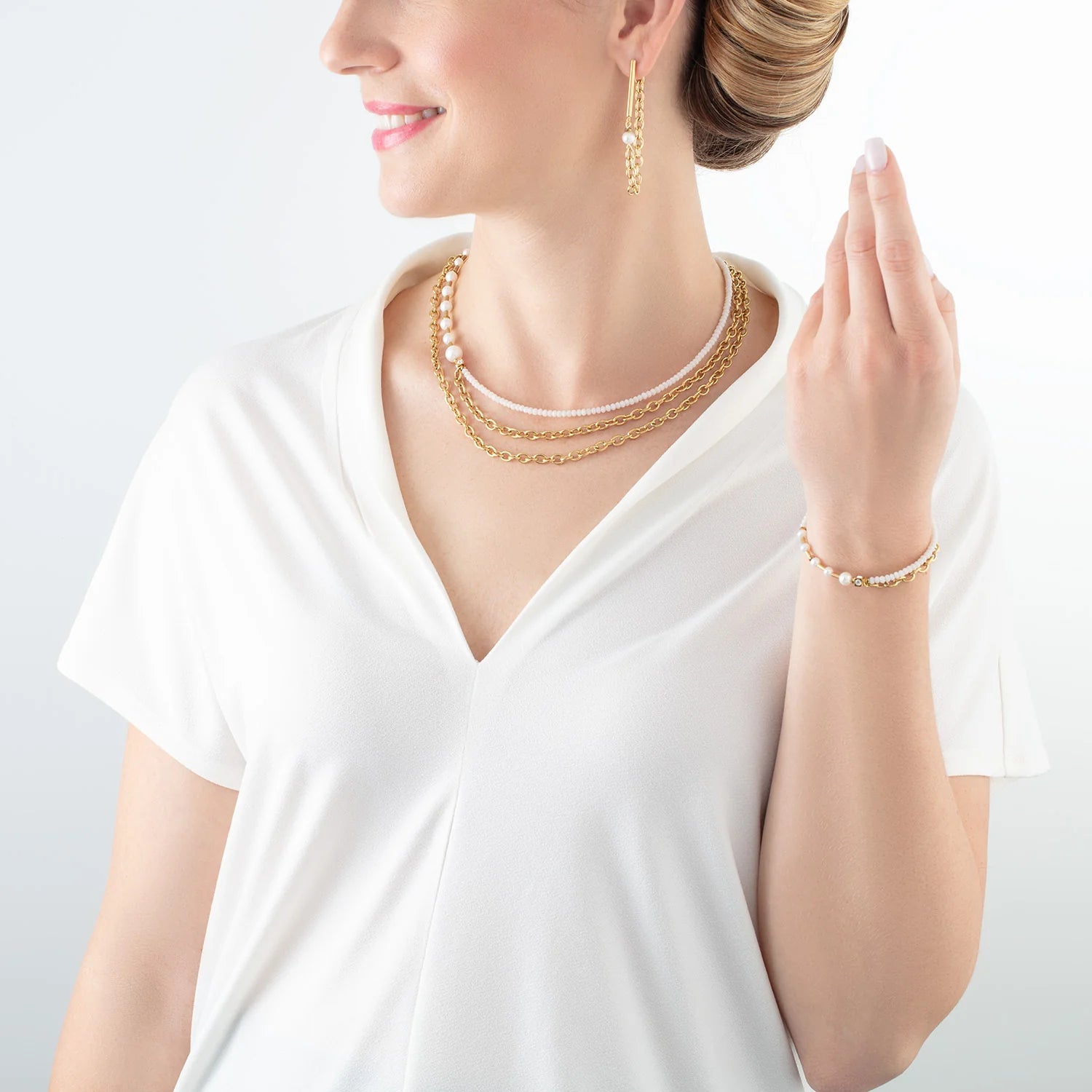 Armband Chain & Pearl Fever white-gold (112330 1416) - Dahlströms Guld