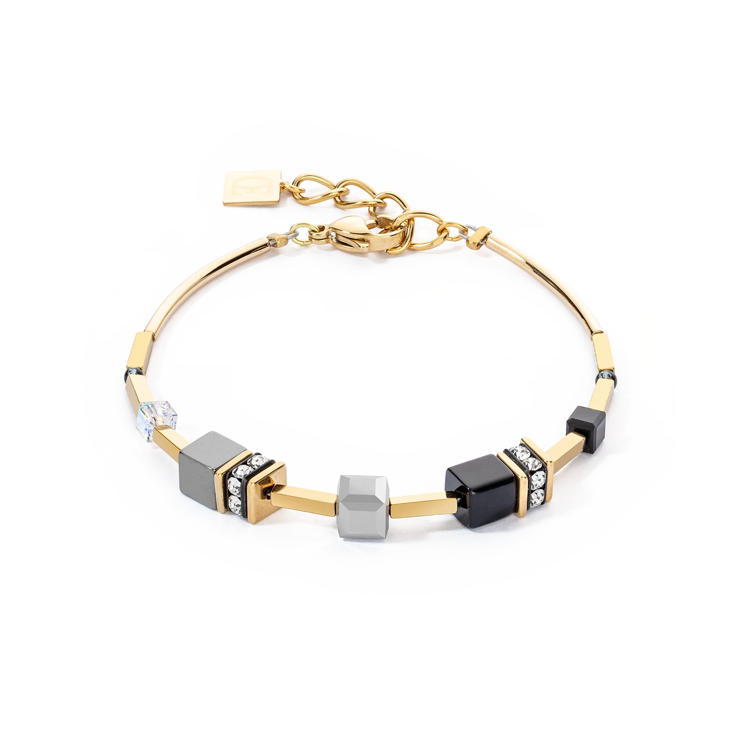 Armband Geocube® Swarovski® Crystals & Gemstones Black White Grey (280030 1333) - Dahlströms Guld
