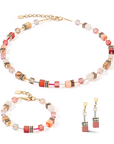 Örhängen Geocube® Crystals & Gemstones Red Biege (490521 0310) - Dahlströms Guld