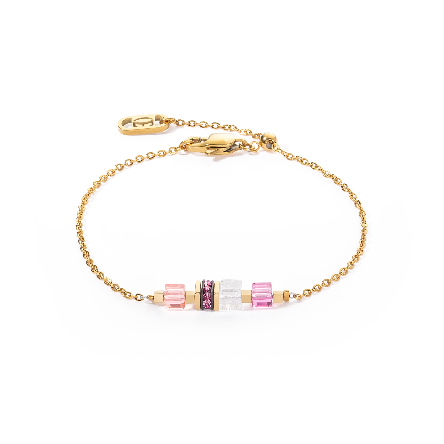 Armband Mini Cubes & Chain gold-pink (507630 1916)