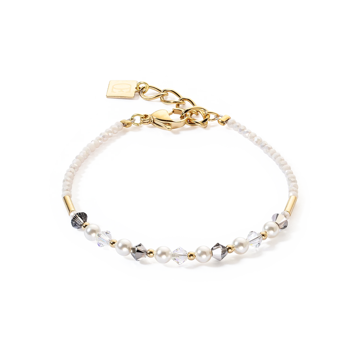 Armband Geocube®  Princess Pearls bracelet grey-crystal (602230 1218) - Dahlströms Guld