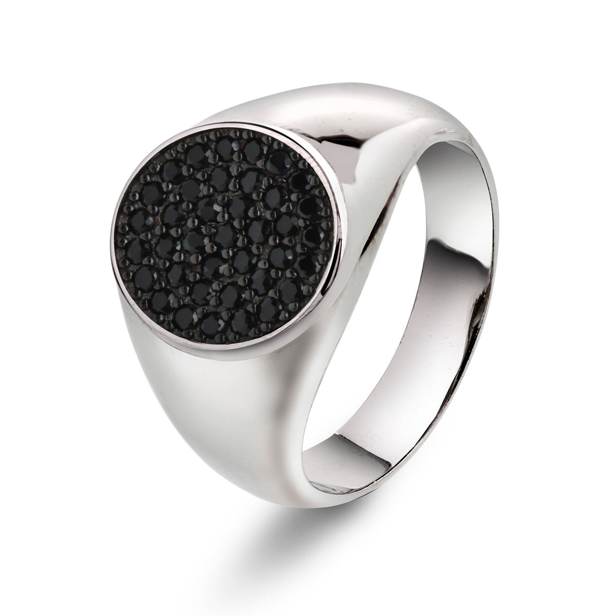 Ring Klack med svarta stenar - Dahlströms Guld