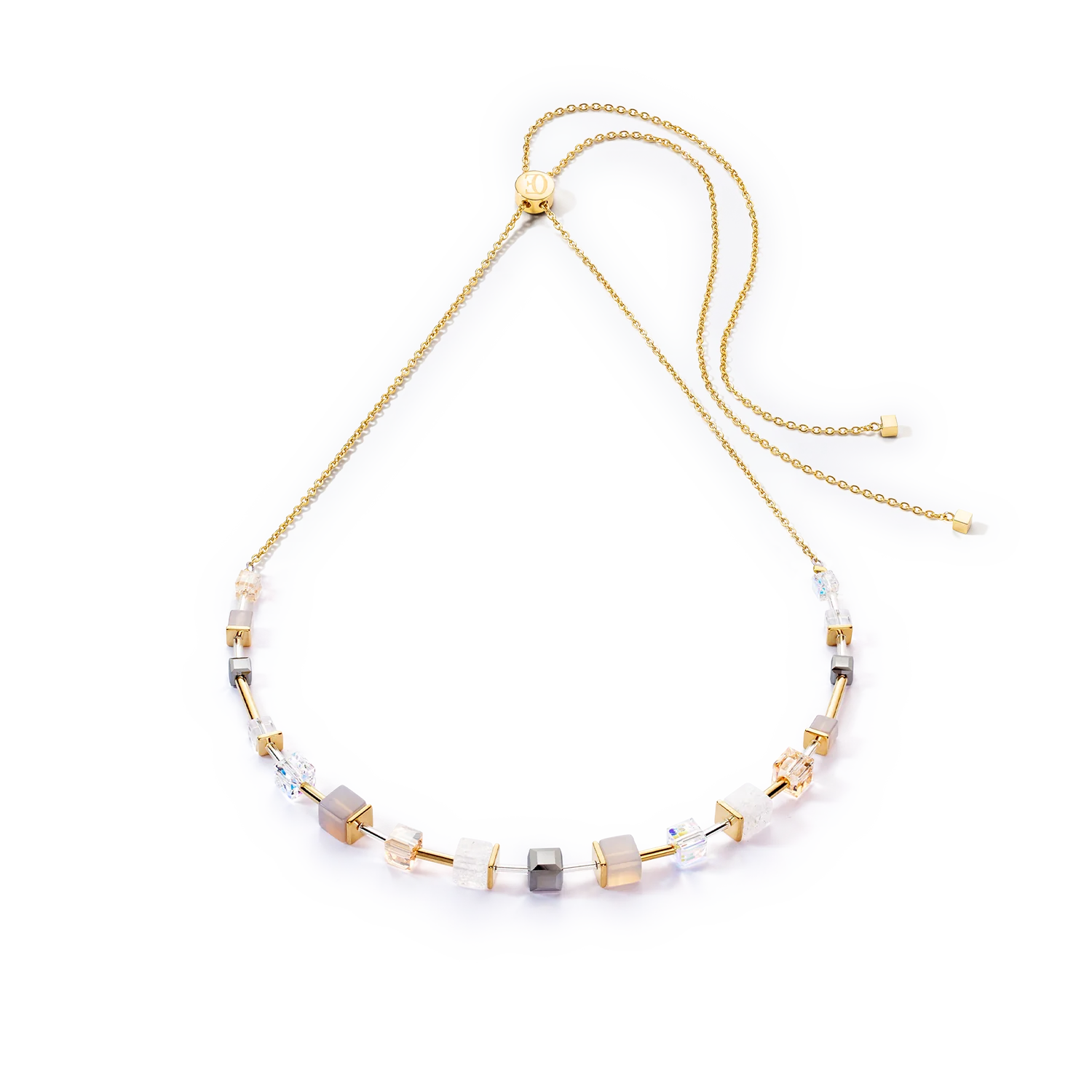 Halsband Geocube® Swarovski® Crystals & Gemstones Grey Gold (507410 1216) - Dahlströms Guld