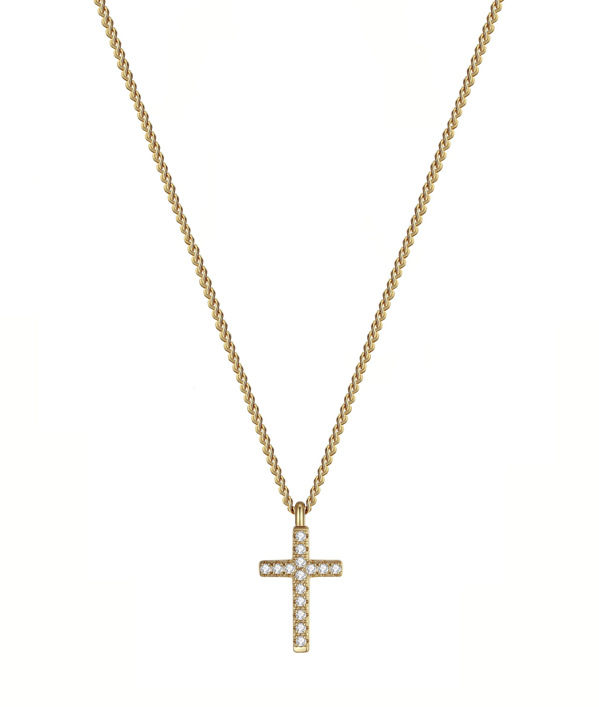 Cross Crystal Halsband Guld