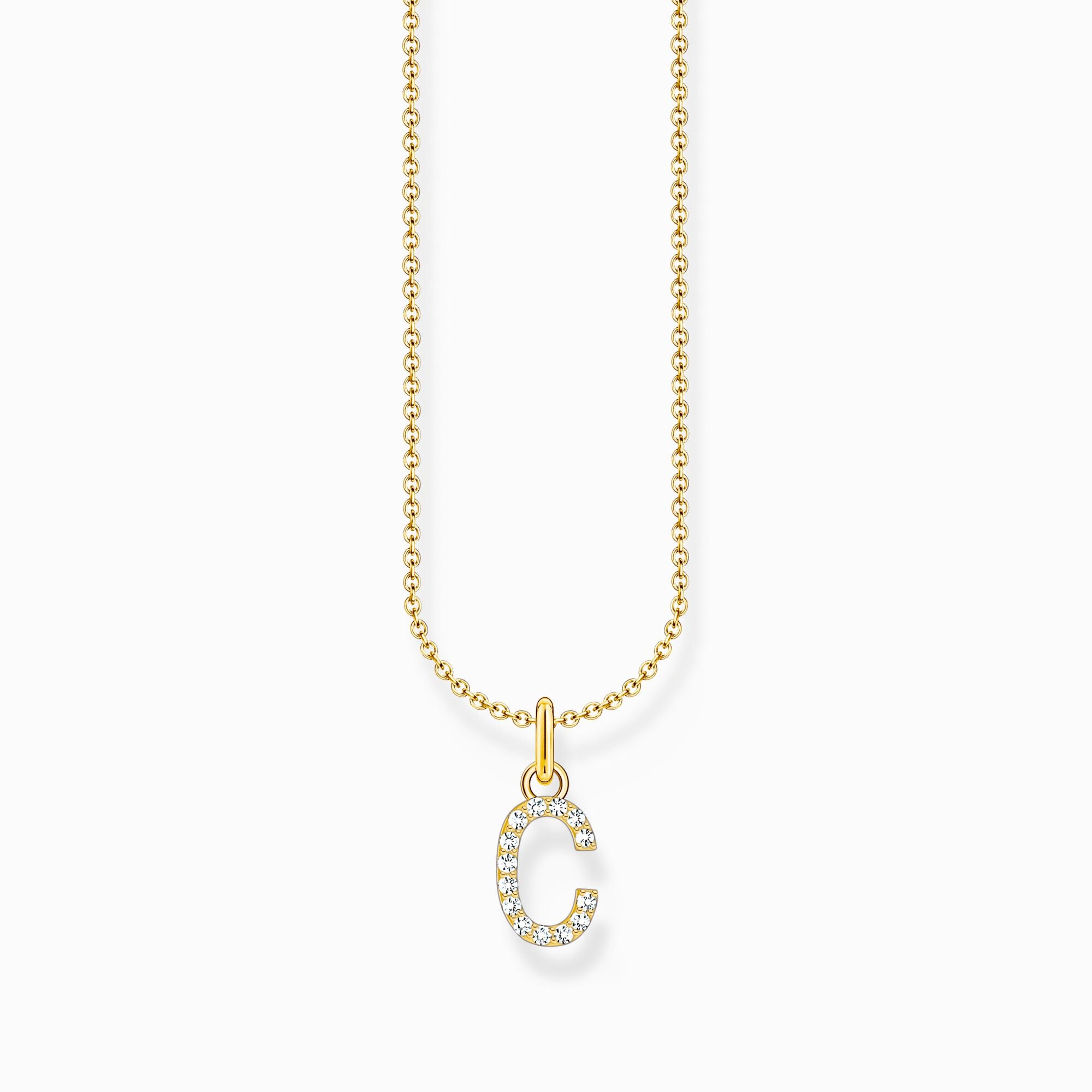 Halsband guldpläterat silver bokstav C KE2242-414-14