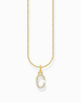 Halsband guldpläterat silver bokstav C KE2242-414-14