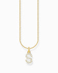 Halsband guldpläterat silver bokstav S KE2258-414-14