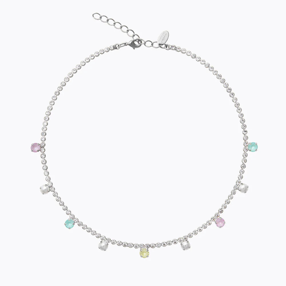 Halsband Millie Rhodium Soft Pastell Combo - Dahlströms Guld