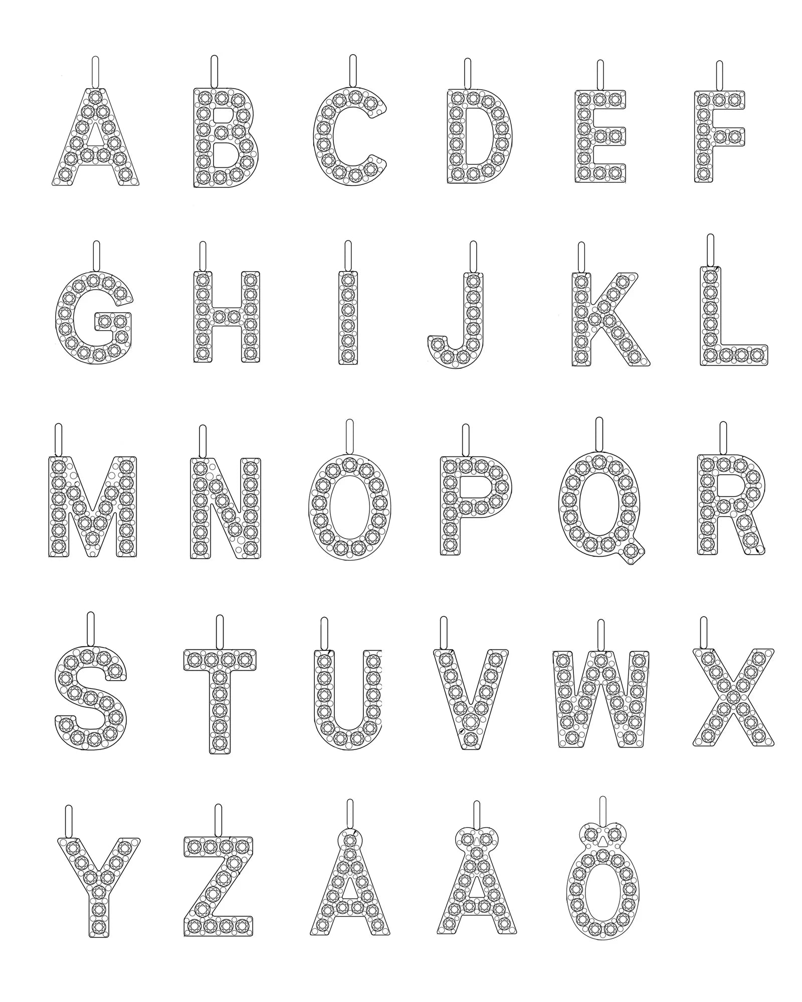Halsband Stone Letter Silver - Dahlströms Guld