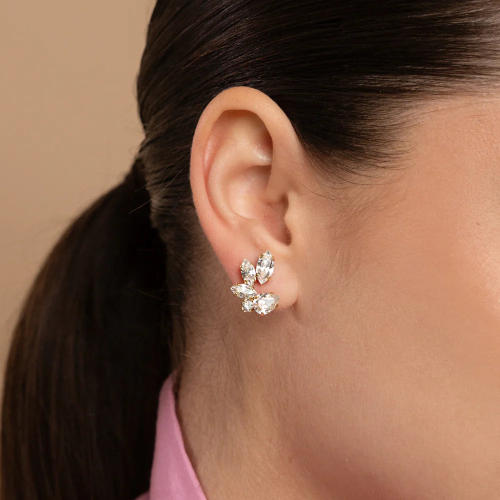 Örhängen Clare Earrings Rhodium / Crystal