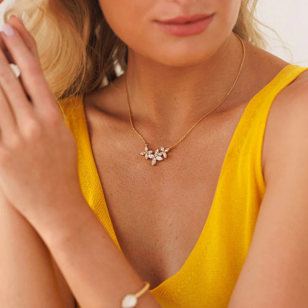 Halsband Multi Star Rhodium Crystal - Dahlströms Guld