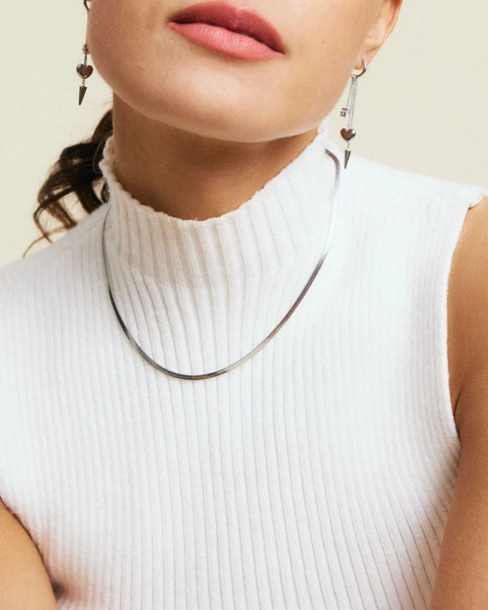 Halsband Chain Herringbone 45cm Steel - Dahlströms Guld