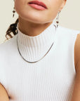 Halsband Chain Herringbone 45cm Steel - Dahlströms Guld
