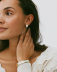 Örhängen Frame Enamel Hoops Offwhite Gold