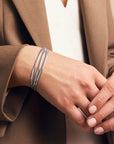 Armband Herringbone Triple Large Steel