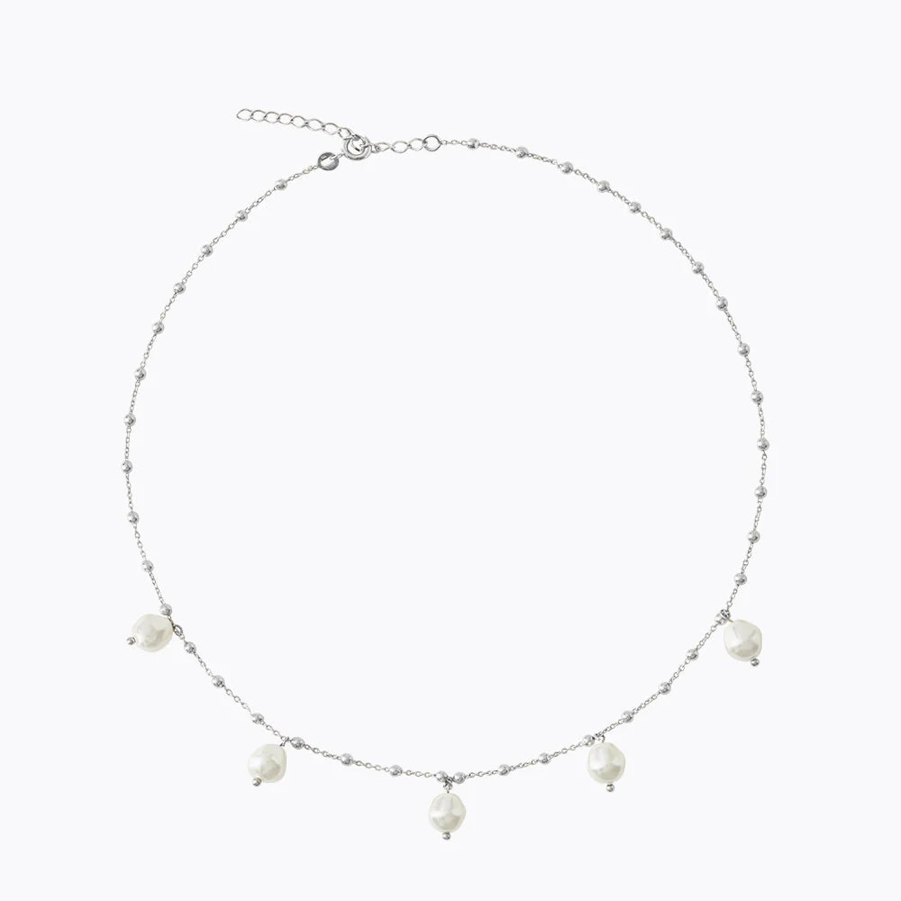 Halsband Emmy Pearl Rhodium