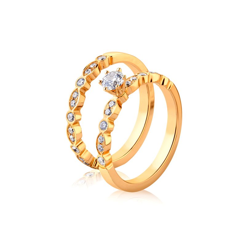 Delia18-2,4 0,40ct Soliträrring med sidostenar - Dahlströms Guld