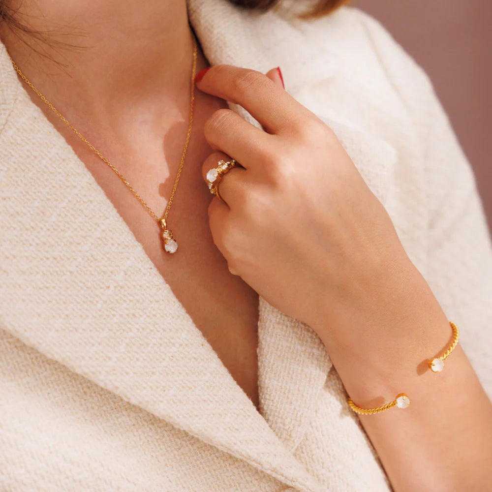 Halsband Leah Rhodium Electric White Combo