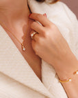 Halsband Leah Rhodium Electric White Combo