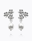 Örhängen Juni Rhodium Pearl Crystal