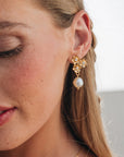 Örhängen Juni Rhodium Pearl Crystal