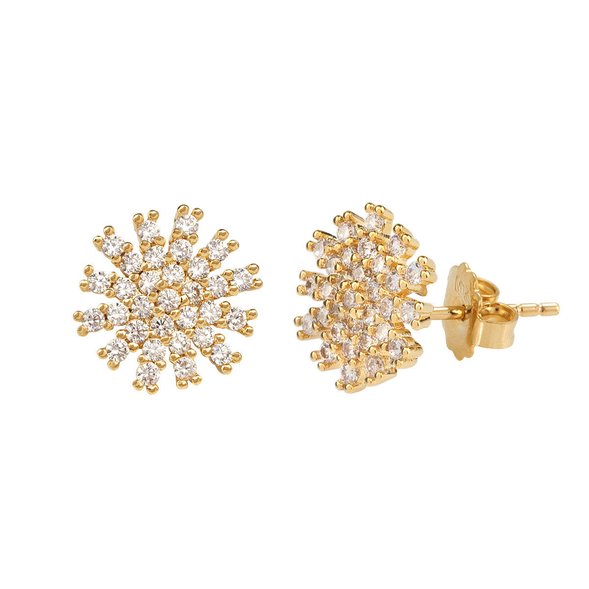 Örhängen med Cubic zirconia i guldpläterad mässing - Dahlströms Guld