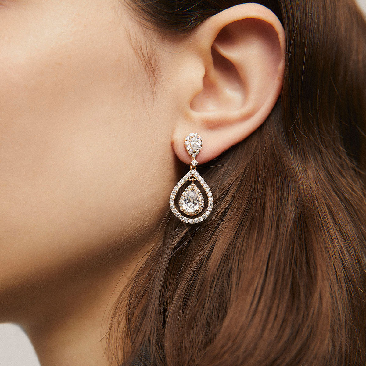 Örhängen med Cubic Zirconia S70666E - Dahlströms Guld