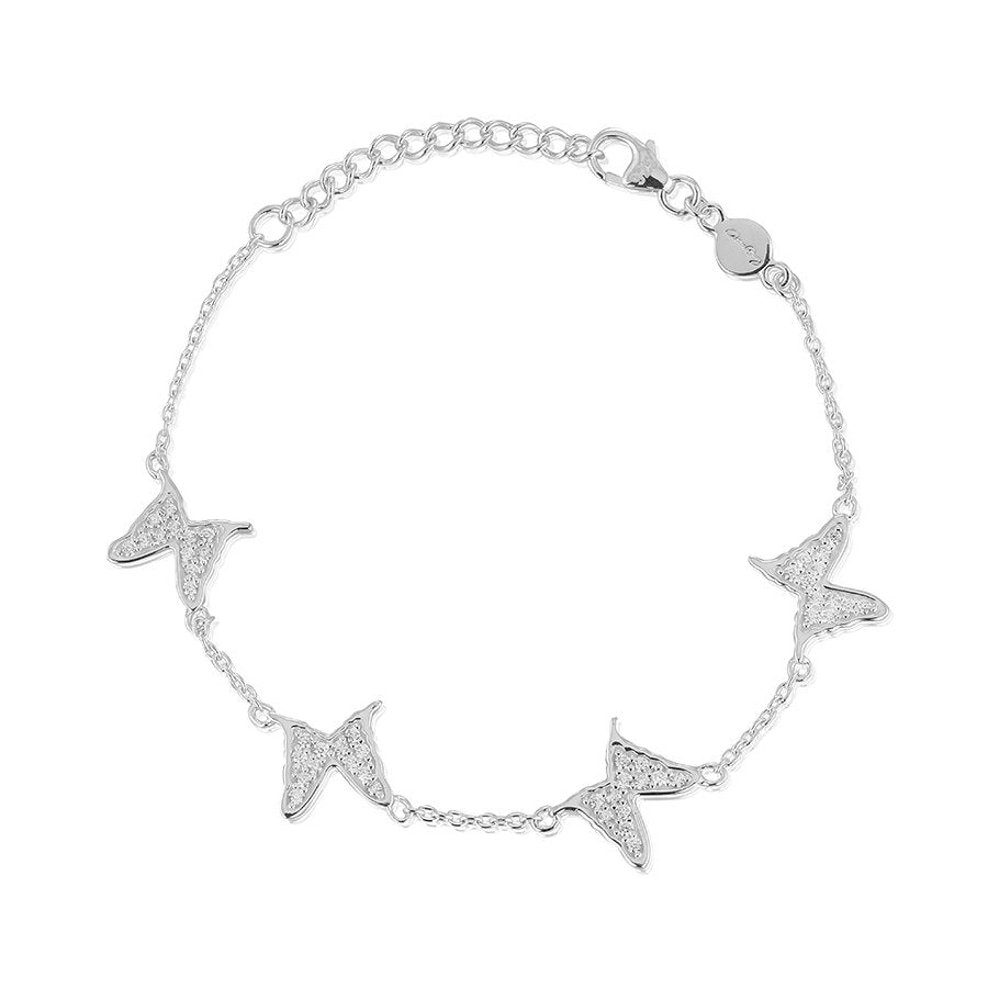 Armband Petite Papillion Sparkling x 4 fjärilar - Dahlströms Guld