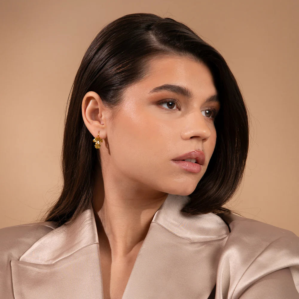 Örhängen Petite Timo Earrings Gold / Dark Jonquil
