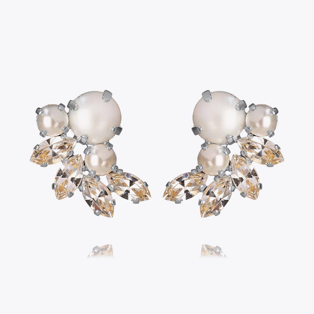 Örhängen Electra Rhodiumpearl + Crystal - Dahlströms Guld